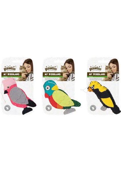 Techmrt Pawise My Woodland Karışık Kedi Oyuncağı Kuşlar