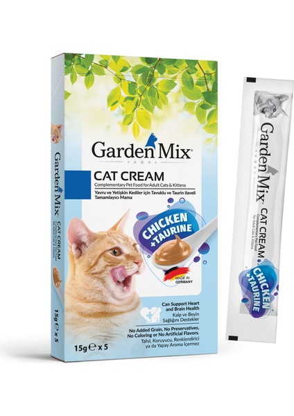 Techmrt Garden Mix Kedi Kremasi Tavuk Taurin 5 x 15 gr x 3 Adet