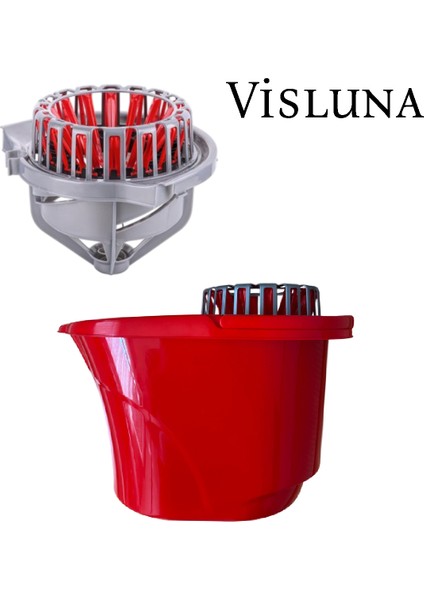 Klasik Yaylı ve Döner Sıkma Hazneli Pratik Temizlik Kovası 17 Litre Kırmızı modelleri