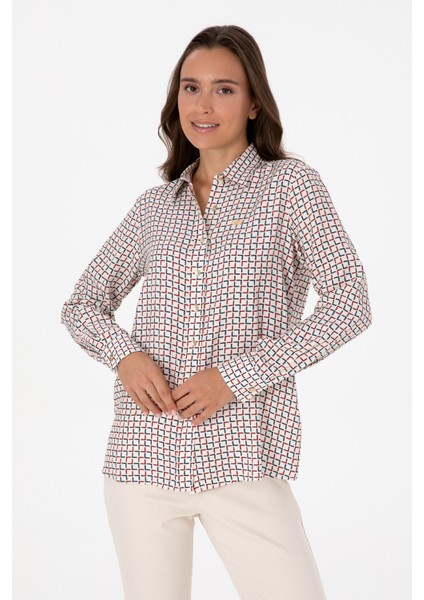 Kadın Gömlek Desenli 50308651-VR256
