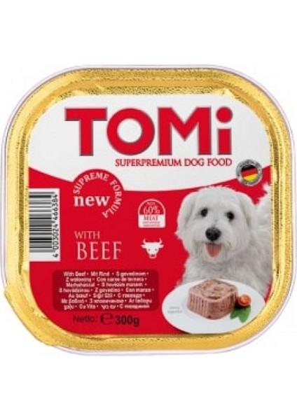 Techmrt Tomi Köpek Dana Etli Pate Alüminyum Yaş Mama 300GR (Pate)