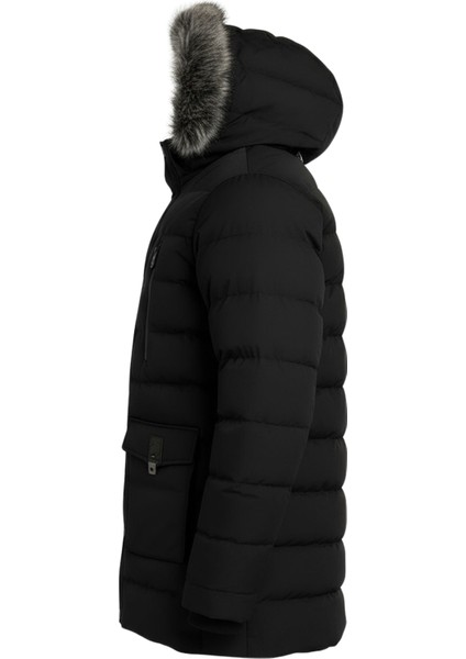 Erkek Siyah Erkek Outdoor Su Geçirmez Kapüşonlu Kışlık Kaban – Rüzgar ve Yağmura Dayanıklı Mont&kaban modelleri