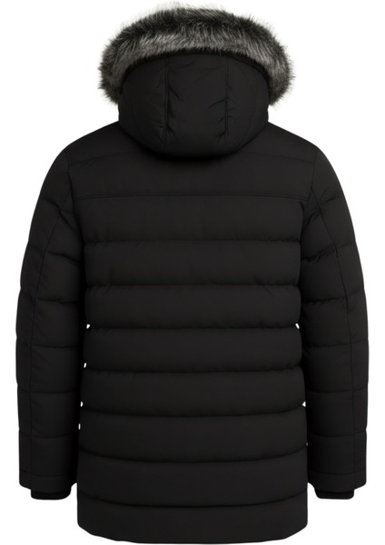 Erkek Siyah Erkek Outdoor Su Geçirmez Kapüşonlu Kışlık Kaban – Rüzgar ve Yağmura Dayanıklı Mont&kaban indirimleri