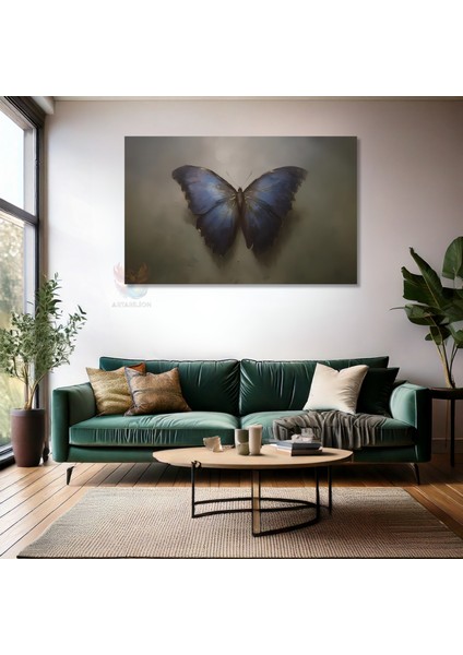 Kanvas Yatay Duvar Tablosu Kanvas Mavi Siyah Kelebek Ev Ofis Salon Modern Duvar Tablosu fiyatları