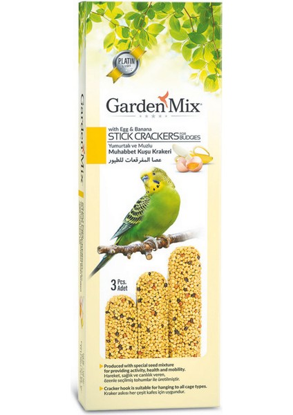 Techmrt Gardenmix Platin Muzlu Yumurtali Kuş Krakeri 3lü x 3 Adet