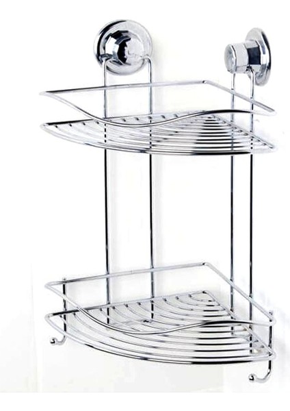 Vakumlu Iki Katlı Kancalı Banyo Köşe Rafı fiyatları