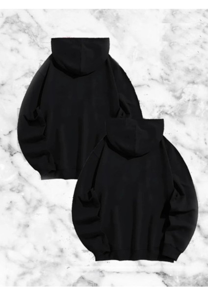 Örümcek Baskılı Sevgili Çift Kombini Kapüşonlu Sweatshirt & Hodie - Siyah fiyatları