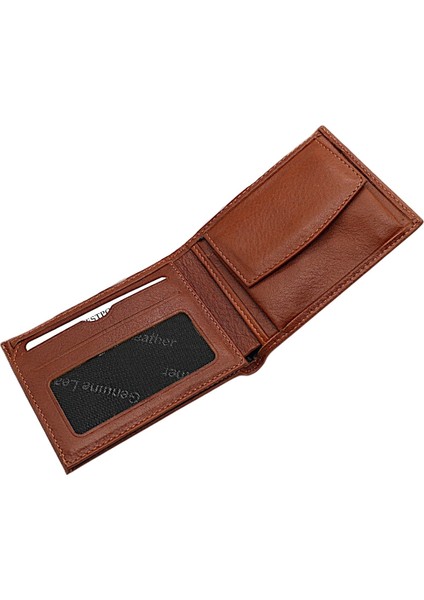 Hakiki Deri Kağıt Para, Bozuk Para ve Kart Bölmeli Erkek Cüzdanı - Taba modelleri