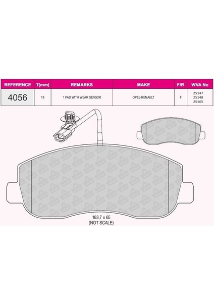 Fren Balata On Fıslı Renault Master Iıı (Fv) 2.3 Dcı 2010- / Master Iıı (Fv) 2.5 Dcı 2010- / Opel Movano B 2.3 Dcı 2010- 410601061R