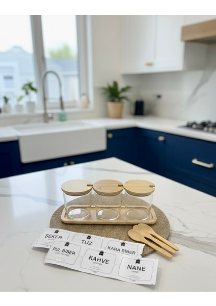 3’lü Kaşıklı Bambu Standlı Baharatlık Seti – Cam Kavanoz, Sağlıklı, Şık ve Pratik fırsatları