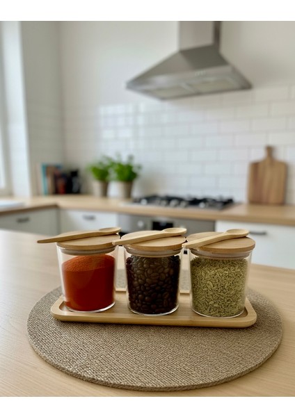3’lü Kaşıklı Bambu Standlı Baharatlık Seti – Cam Kavanoz, Sağlıklı, Şık ve Pratik indirimleri