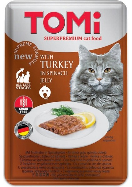 Techmrt Tomi Kedi Hindi & Ispanak Tahılsız Pouch Mama 100GR (Pate)