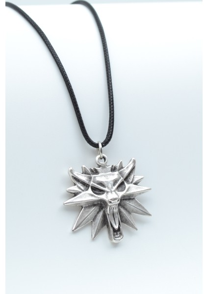 Witcher 3 Gümüş Kaplama Deri İp Kolye