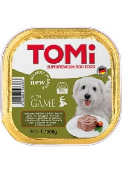 Techmrt Tomi Köpek Yaban Hayvanlı Pate Alüminyum Yaş Mama 300GR (Pate)