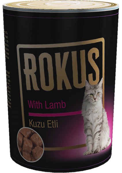 Techmrt Rokus Kuzu Etli Kedi Konservesi 410G x 6 Adet