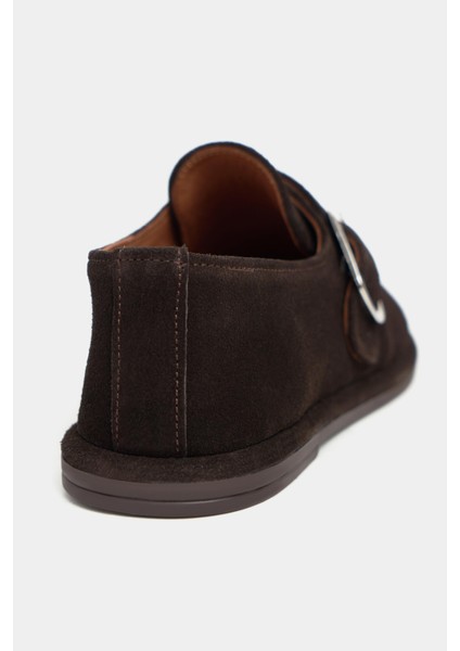 Cyrus Kahve Hakiki Süet Deri Toka Detaylı Düz Taban Kadın Ayakkabı fırsatları