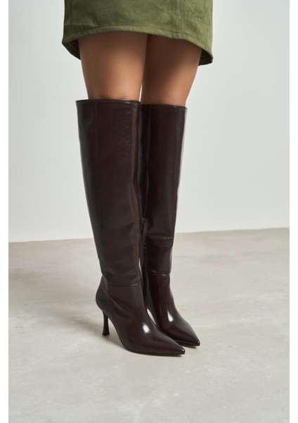 Dean Kahve Mat Sivri Burun Ince Topuklu Kadın Çizme fiyatları