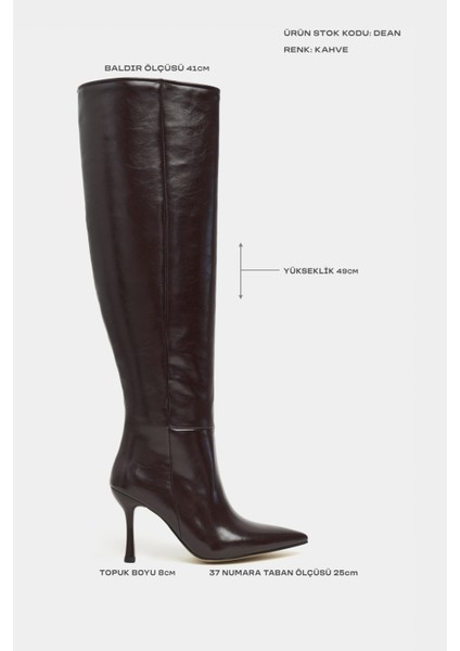 Dean Kahve Mat Sivri Burun Ince Topuklu Kadın Çizme modelleri