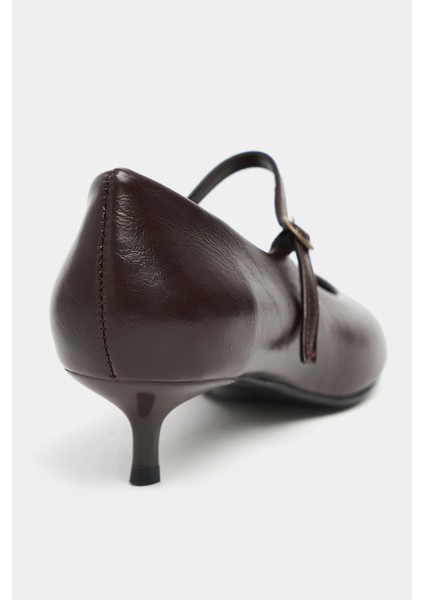 Eldon Kahve Raşel Rustik Desenli Hakiki Deri Topuklu Kadın Ayakkabı fırsatları