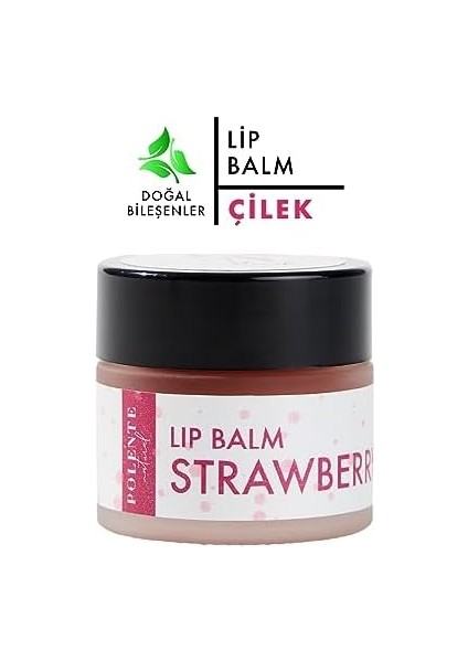 Polente Natural - Çilekli Lip Balm - Nemlendirici Dudak Kremi (10 Ml)