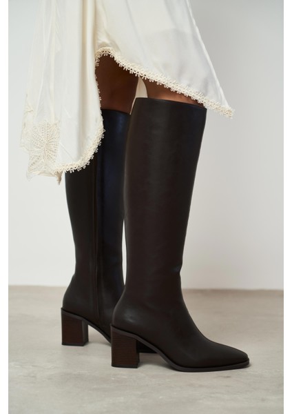 Isabella Kahve Mat Sivri Burun Topuklu Kadın Çizme fiyatları