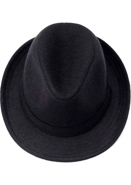 Çocuk Boy Siyah Kumaş Fötr Şapka Gösteri Şapkası Michael Jackson Şapkası 54 No fırsatları