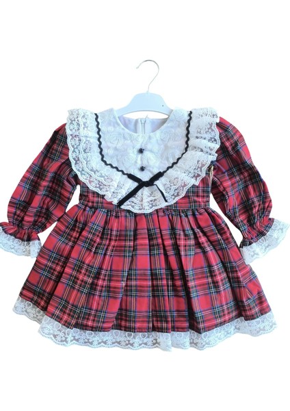 Laura Baby Ekoseli ve Fiyonklu Kız Bebek /çocuk Özel Gün/doğum Günü /party Elbise modelleri