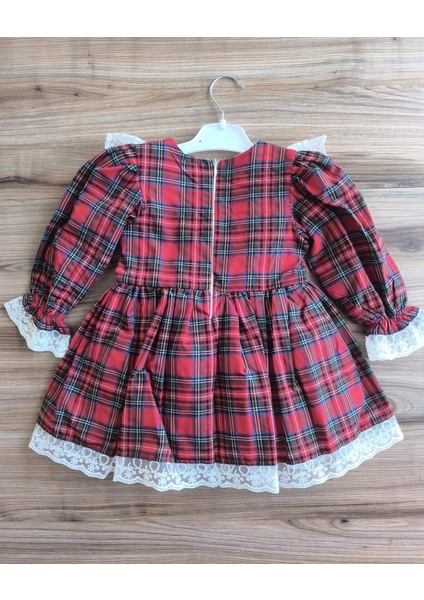 Laura Baby Ekoseli ve Fiyonklu Kız Bebek /çocuk Özel Gün/doğum Günü /party Elbise