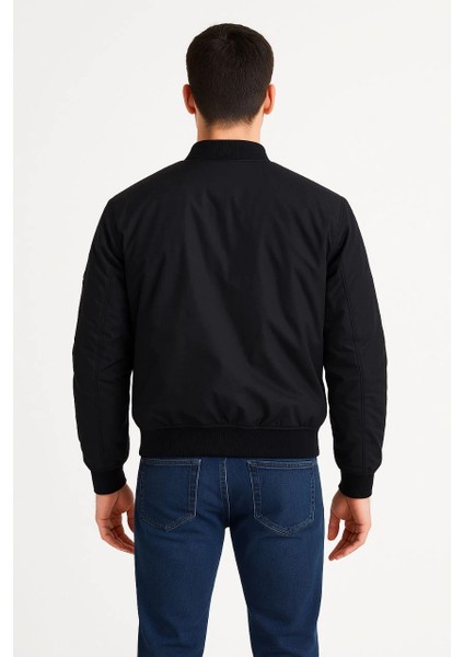 Erkek Bomber Mont Ceket - Siyah modelleri