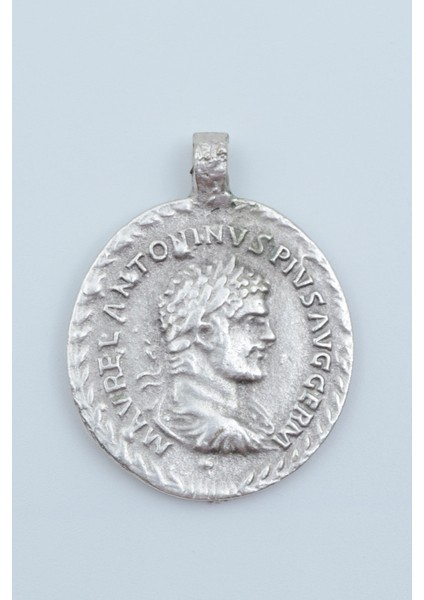 Roma Parası Sikke Gümüş Kaplama Deri Ip Kolye fırsatları