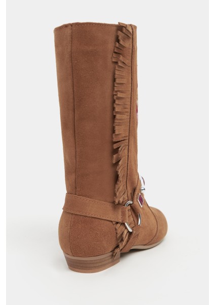 Derek Taba Süet Hakiki Deri Nakış Püskül Detay Düz Taban Kadın Bot indirimleri