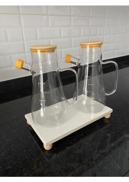 2'li Bambu Kapaklı Yağdanlık - Sirkelik & Porselen Sunumluk Seti fiyatları