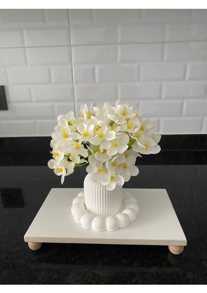 2'li Bambu Kapaklı Yağdanlık - Sirkelik & Porselen Sunumluk Seti