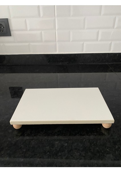 2'li Bambu Kapaklı Yağdanlık - Sirkelik & Porselen Sunumluk Seti