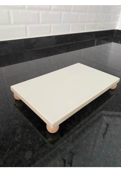 2'li Bambu Kapaklı Yağdanlık - Sirkelik & Porselen Sunumluk Seti