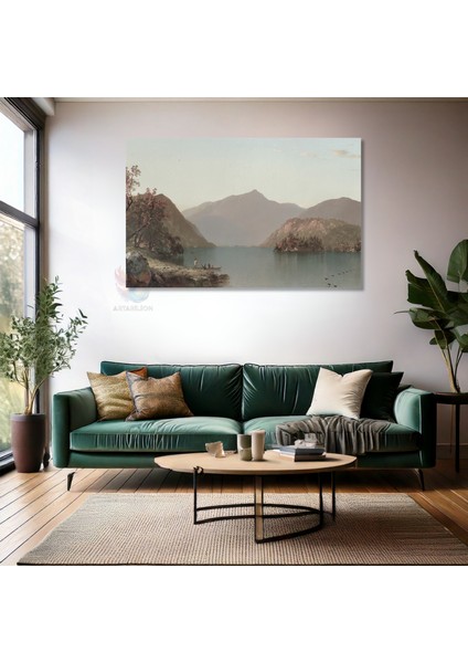 Kanvas Yatay Duvar Tablosu Kanvas Vintage Dag Gol Manzarasi Ev Ofis Salon Modern Duvar Tablosu fiyatları