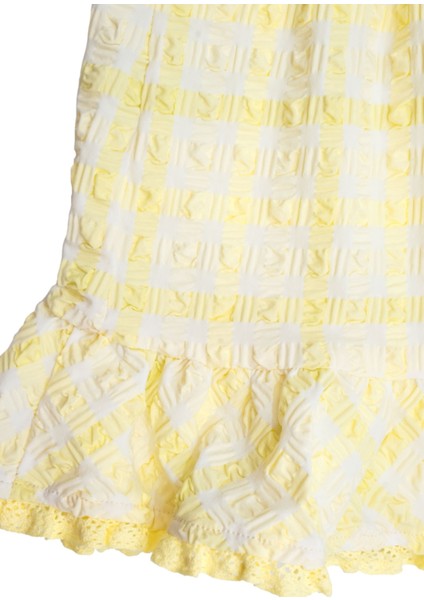 Recycle Özel Dokuma Sarı Yazlık Kız Çocuk Etek modelleri