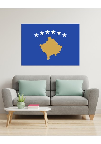 Kosova Bayrağı Dijital Baskı Poster (Çerçevesiz)