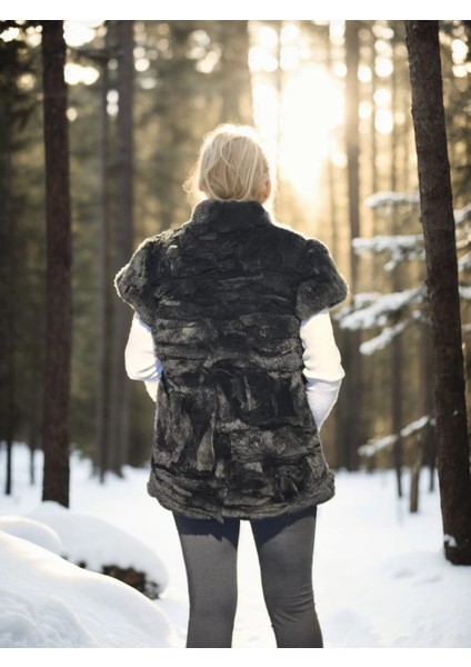 Kadın Kolsuz Hakiki Kürk - Siyah fiyatları