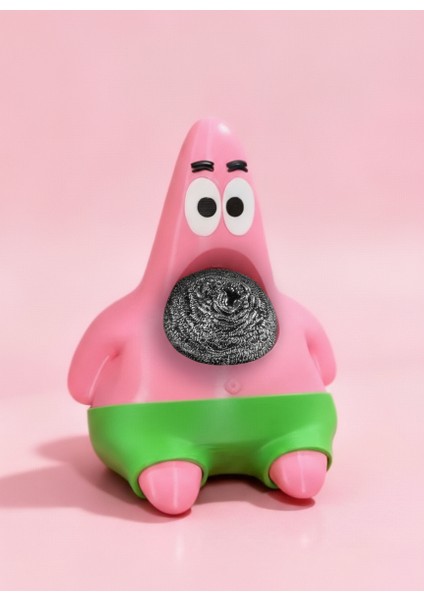 Sevimli Pembe Karakter Patrick Bulaşık Teli Tutucu | Sünger & Tel Organizer modelleri