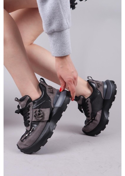REPS Tokalı Süet Paraşüt Garnili Sneakers SİYAH
