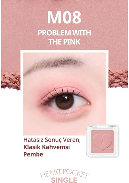 Kişiselleştirilebilir Mat Tekli Far PERIPERA Heart Pocket Single (M08 Problem With The Pink) fiyatları