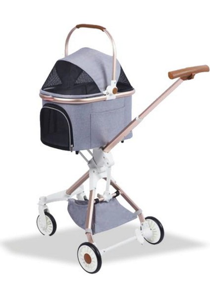 Techmrt Eurodog Katlanabilir Köpek Arabası Gri 83X48,5X110 cm