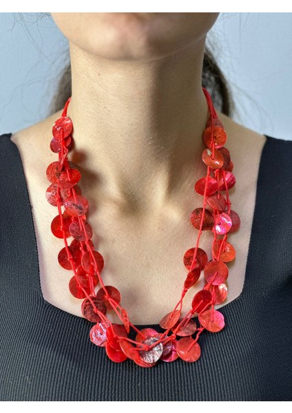 Sedef Taşlı Tasarım Kadın Kolye 25 cm fiyatları