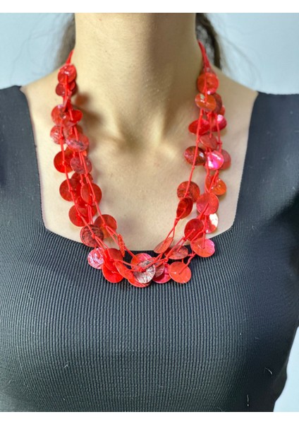 Sedef Taşlı Tasarım Kadın Kolye 25 cm modelleri