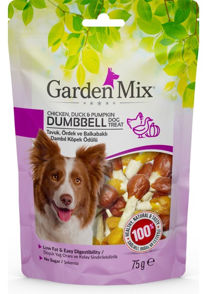 Techmrt Garden Mix Tavuk Ördek ve Balkabaklı Dambıl Köpek Ödülü 75 gr