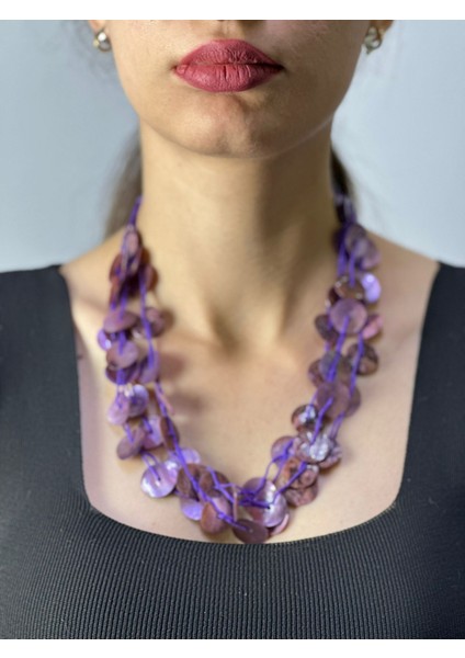 Sedef Taşlı Tasarım Kadın Kolye 25 cm fiyatları