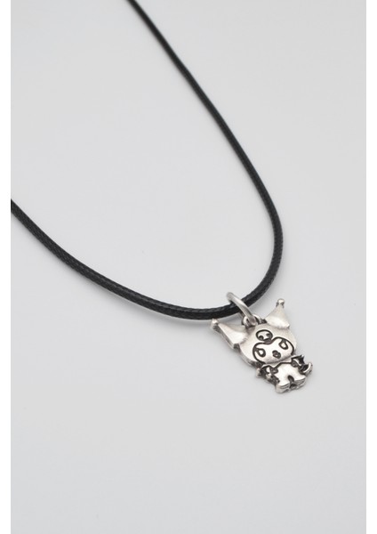 Sanrio Kuromi Kolye - Pu Deri Ip Zincirli Unisex Gümüş Kaplama - 60 cm fiyatları