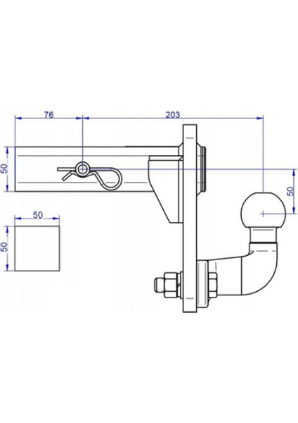 Amerikan Tip Kare Adaptör Çeki Demiri Topuzu 50 mm modelleri