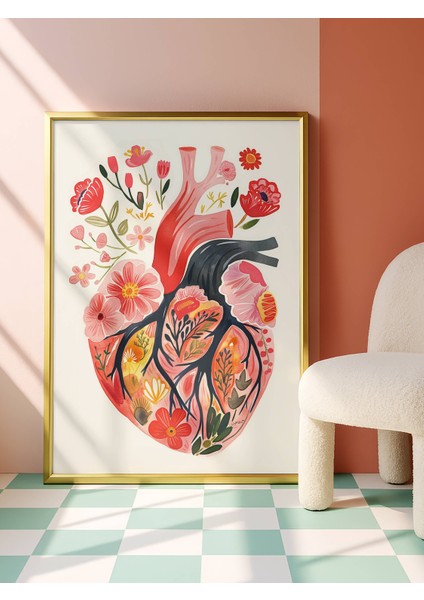 Çiçeklenen Kalp Dijital Baskı Poster (Çerçevesiz) fırsatları